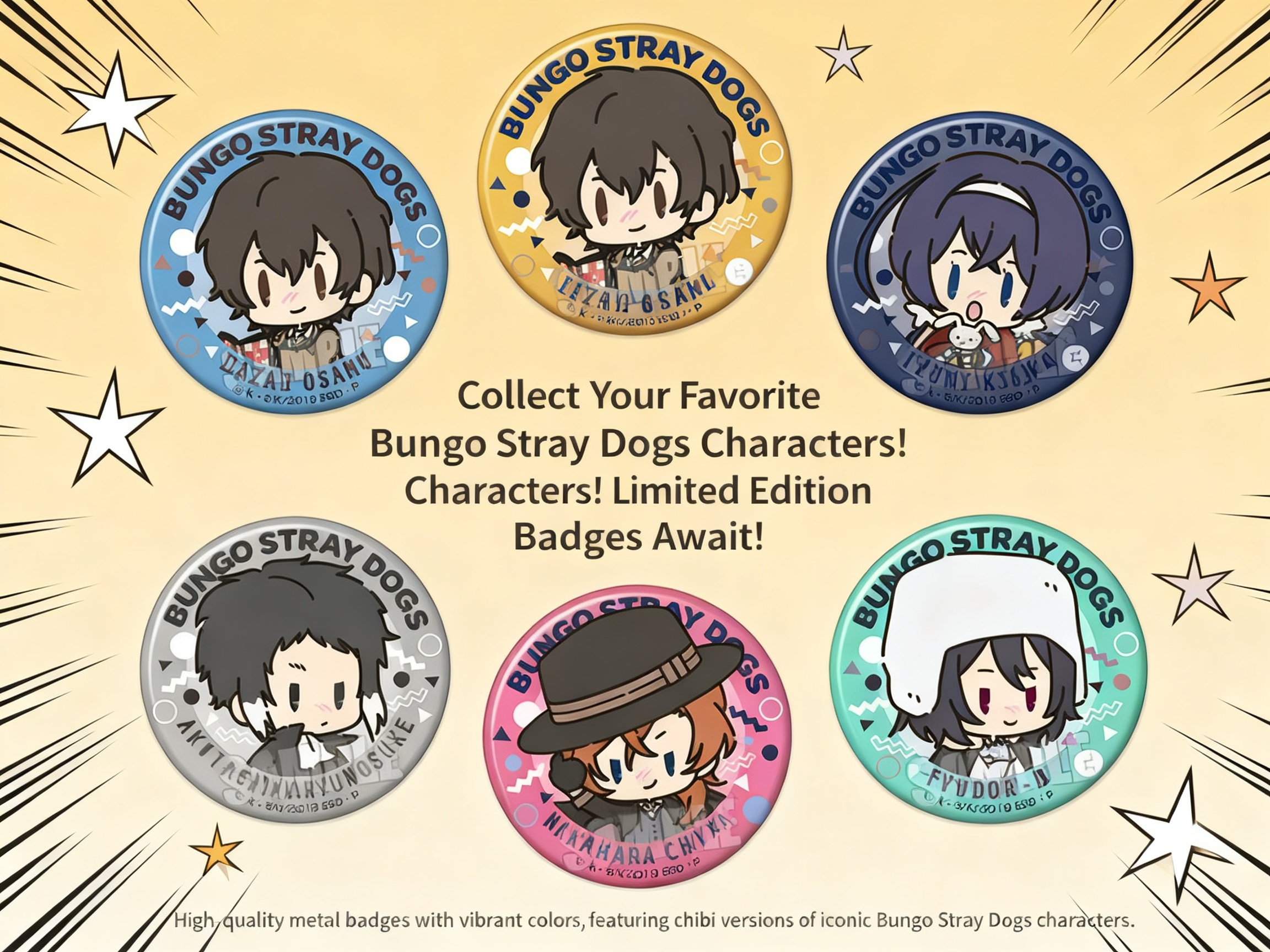 Anime Merchandise Collection - Anime Badge Bungo Stray Dogs Dazai