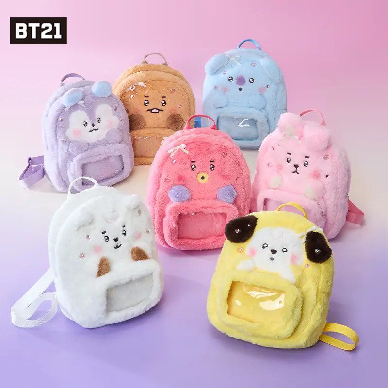 Anime Merchandise Wholesale - BT21 cartoon cute plush doll backpack