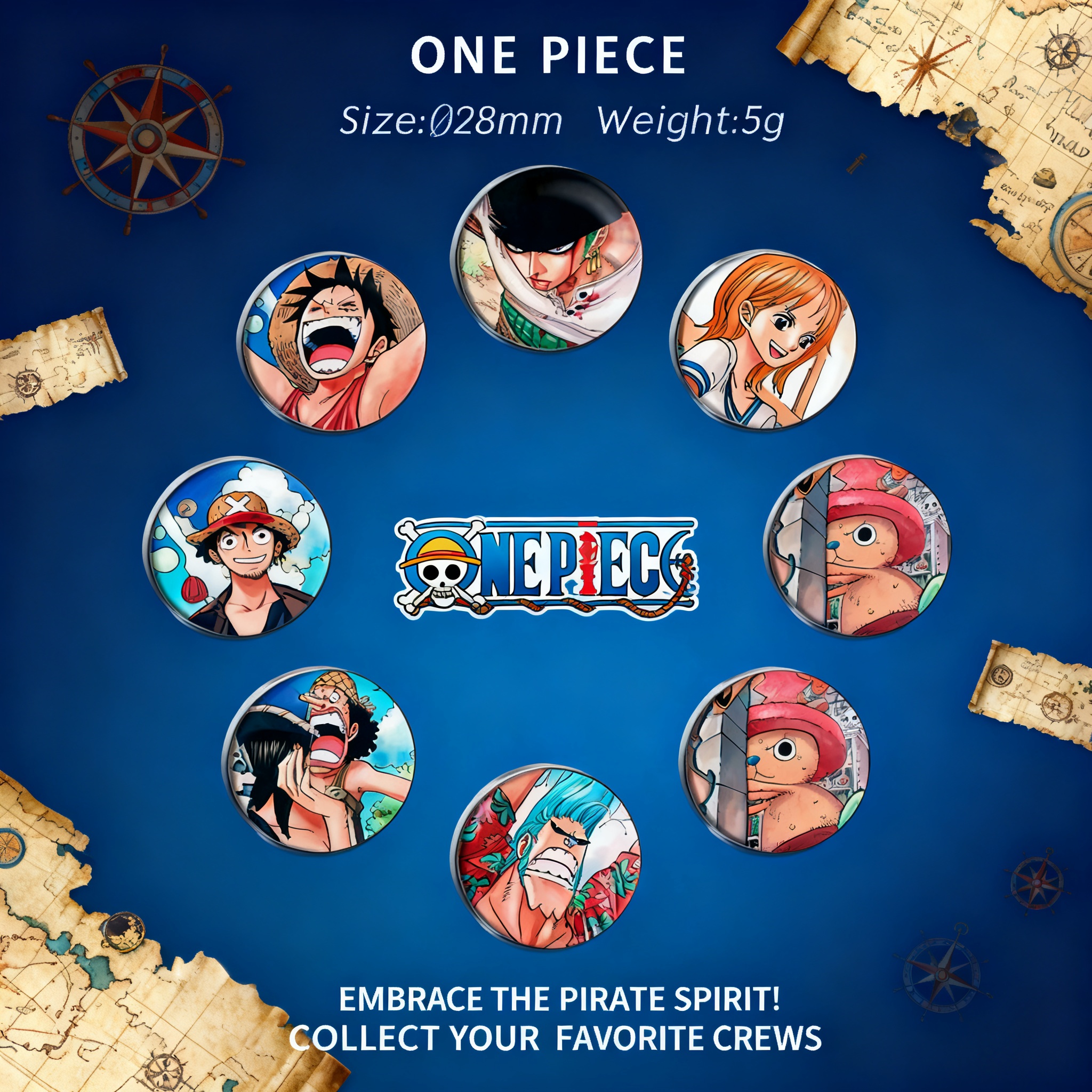 Anime Merchandise Wholesale - Wholesale One Piece Anime Badge Crystal
