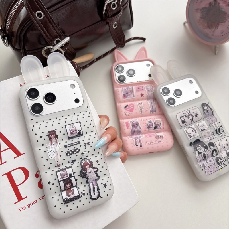 Phone Case Anime - Japanese Y2K Cute Bunny Ear Phone