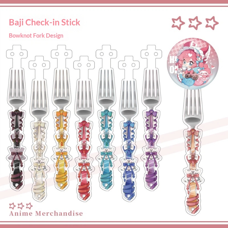 Anime Acrylic Bowknot Fork Sha - Anime Merchandise Collection reseña y precio