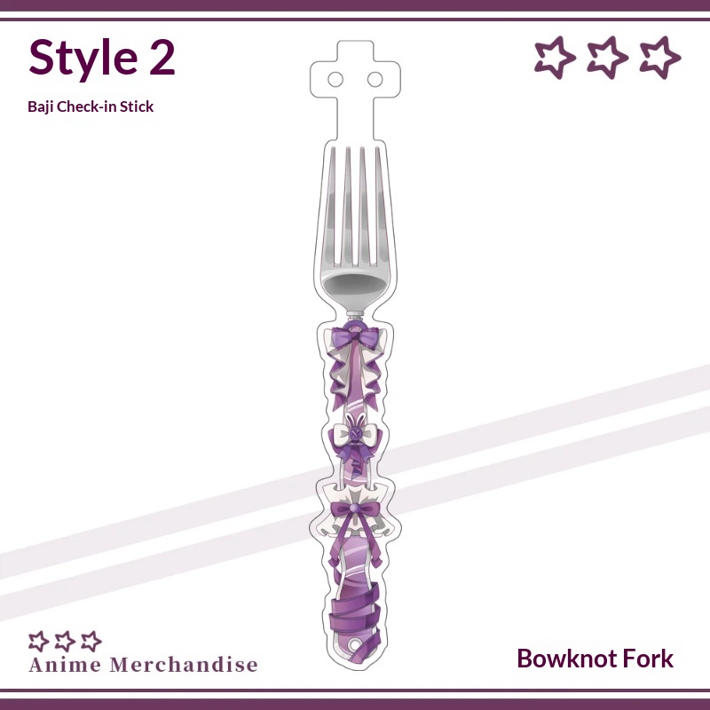 Anime Acrylic Bowknot Fork Sha - Anime Merchandise Collection reseña y precio